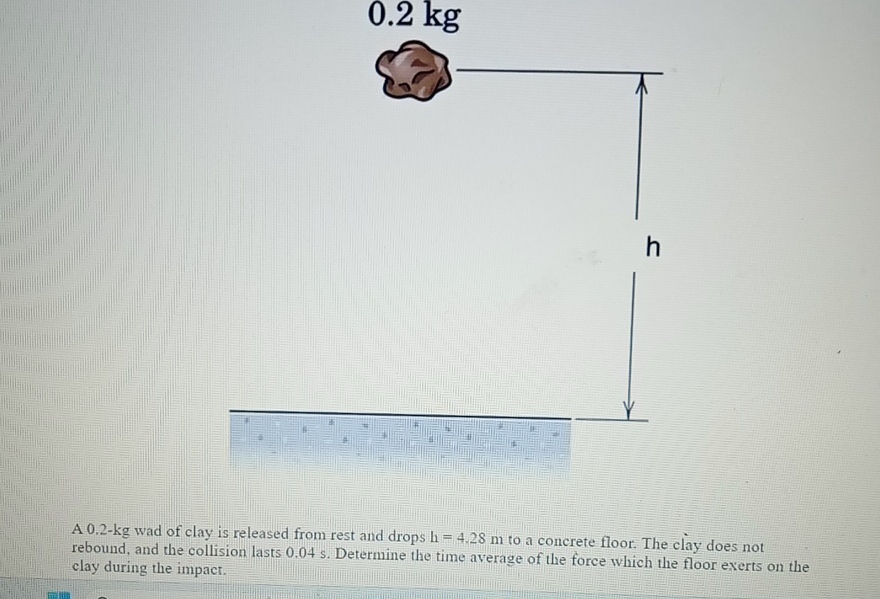 A 0 . 2 - k g wad of clay is released from rest