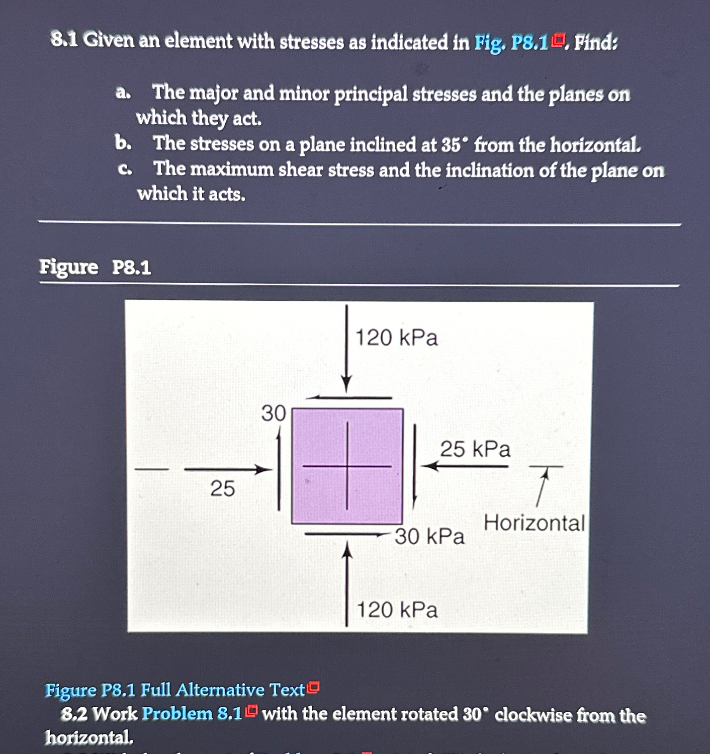 Please solve problem 8 . 2 , thanks 8 . 1 Given