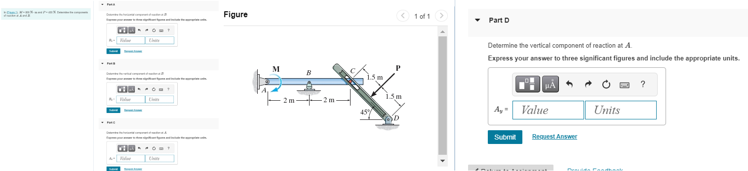 The bant rod is upporied as A , B and C by