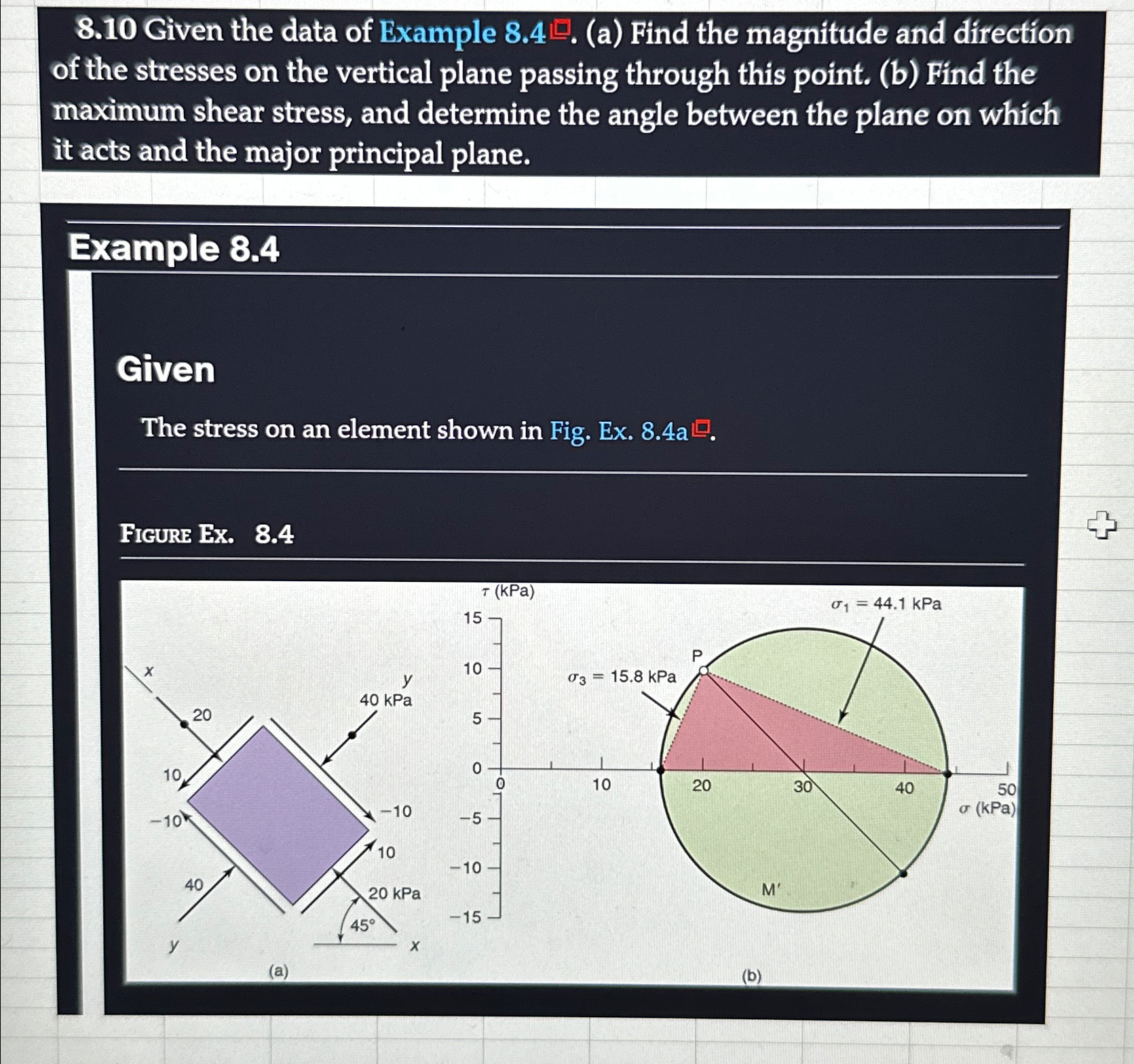 8 . 1 0 Given the data of Example 8 . 4 . ( a )
