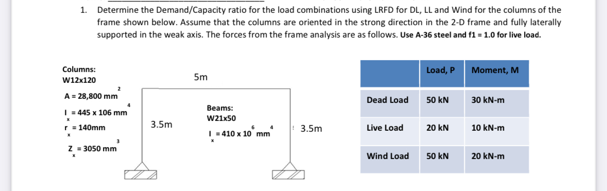 Determine the Demand / Capacity ratio for the