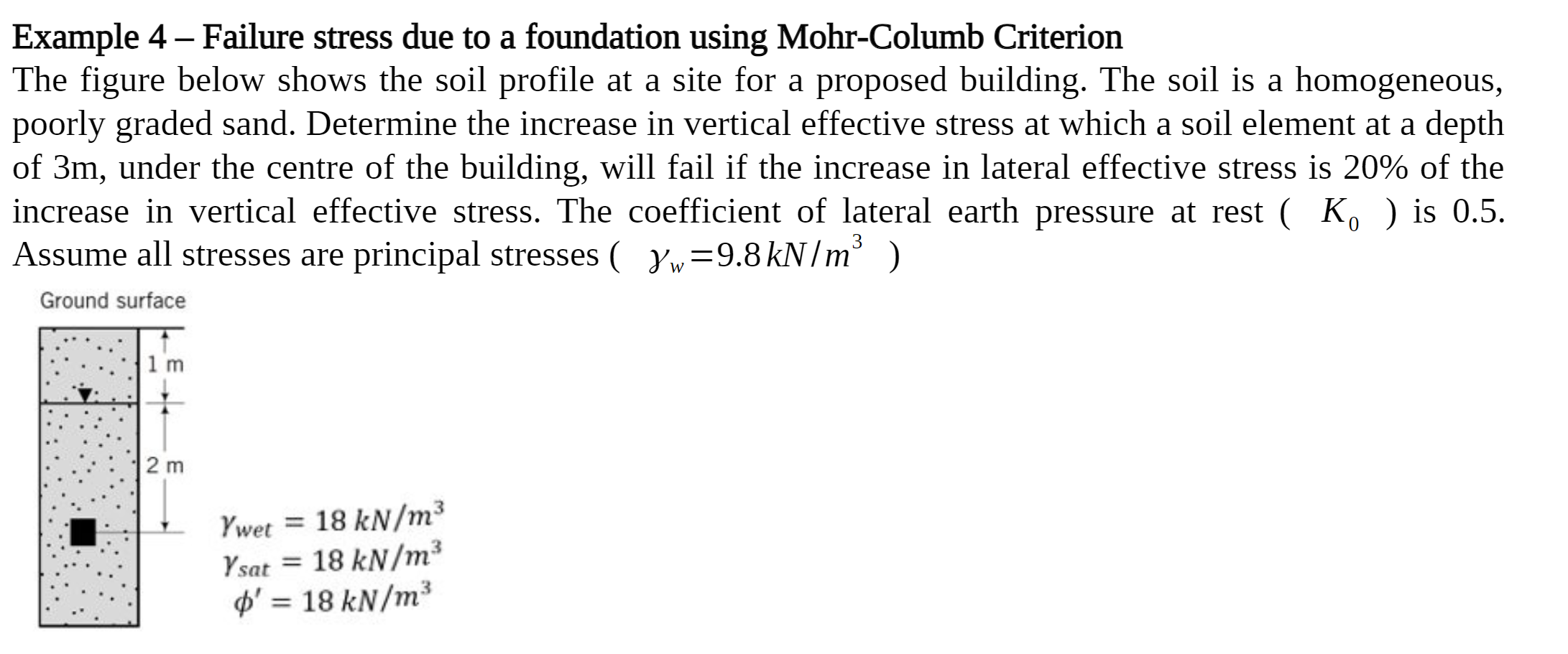 Example 4 - Failure stress due to a foundation