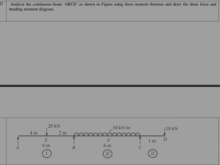 2 1 Analyze the continuous beam ' ABCD ' as shown