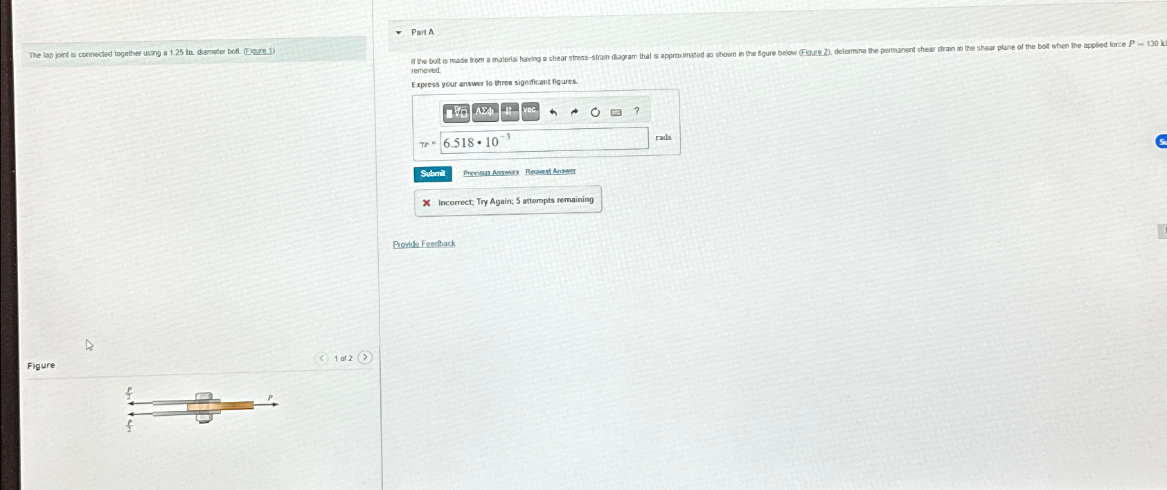 Part A The lap joint is connecled together using