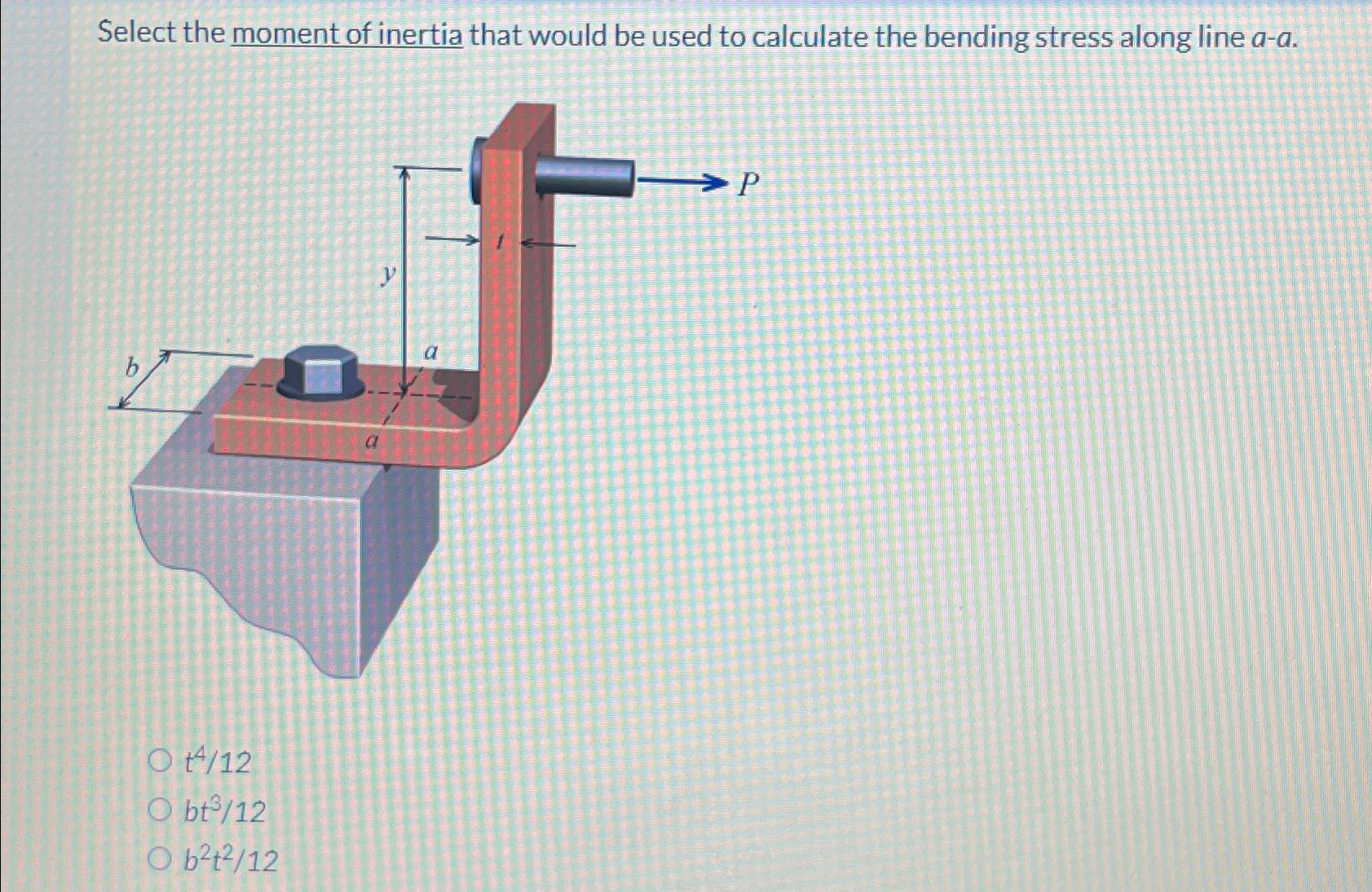 Select the moment of inertia that would be used
