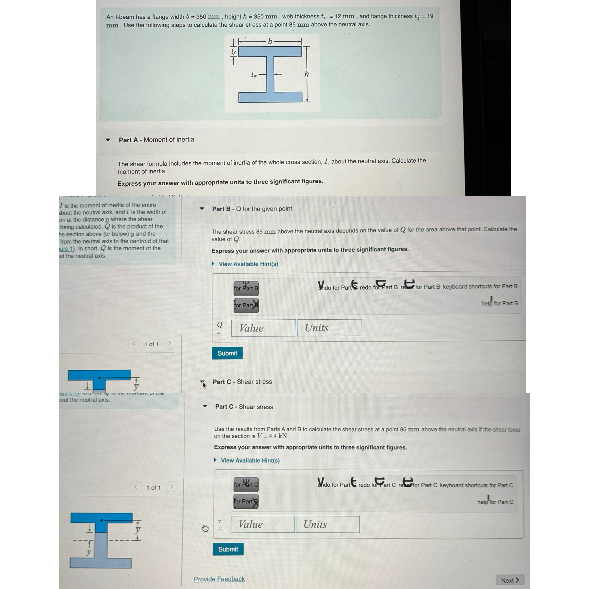 Need anawers for A , B , C previously answered
