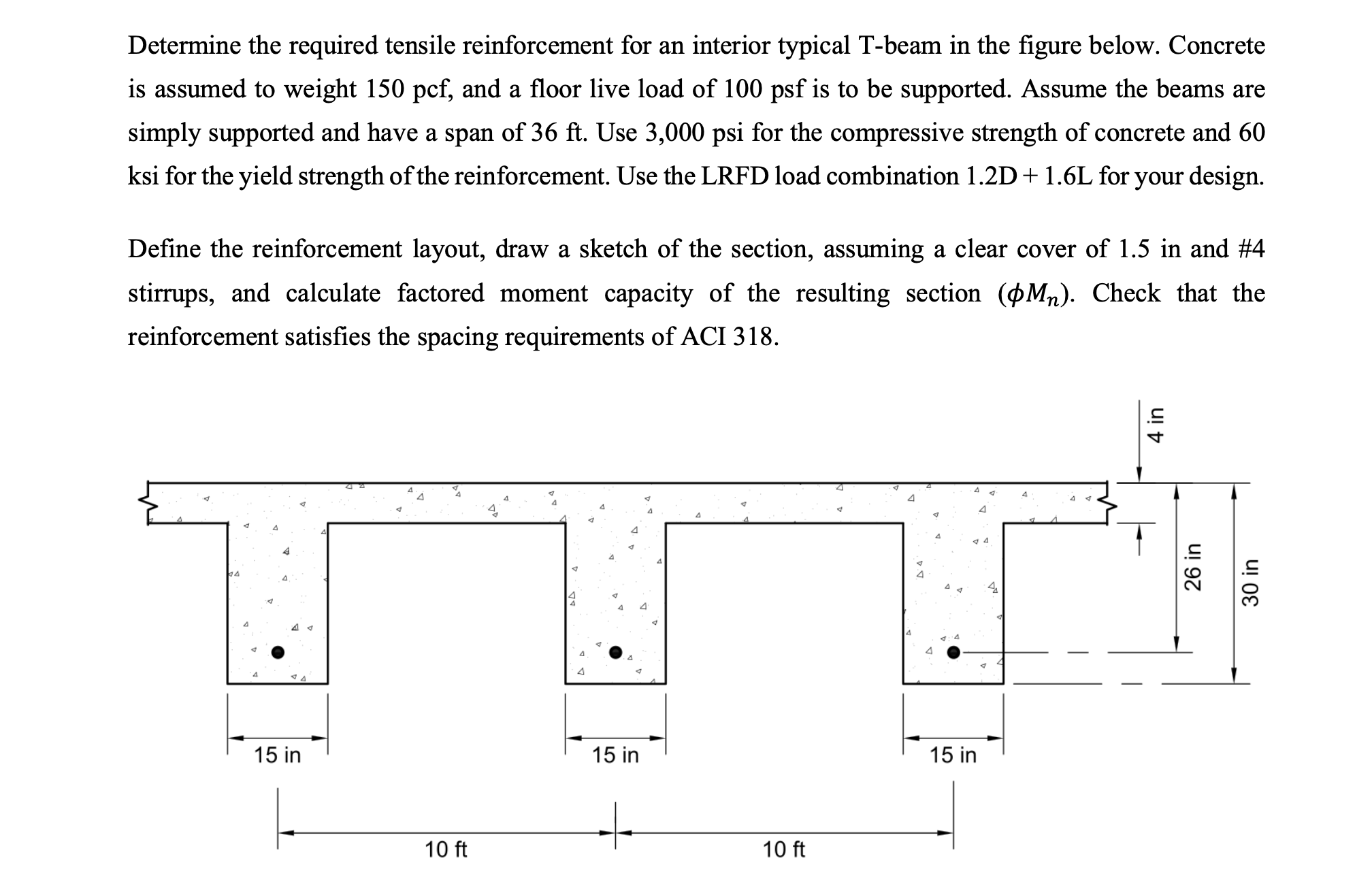 Determine the required tensile reinforcement for