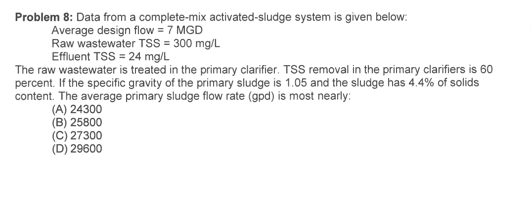Problem 8 : Data from a complete - mix activated