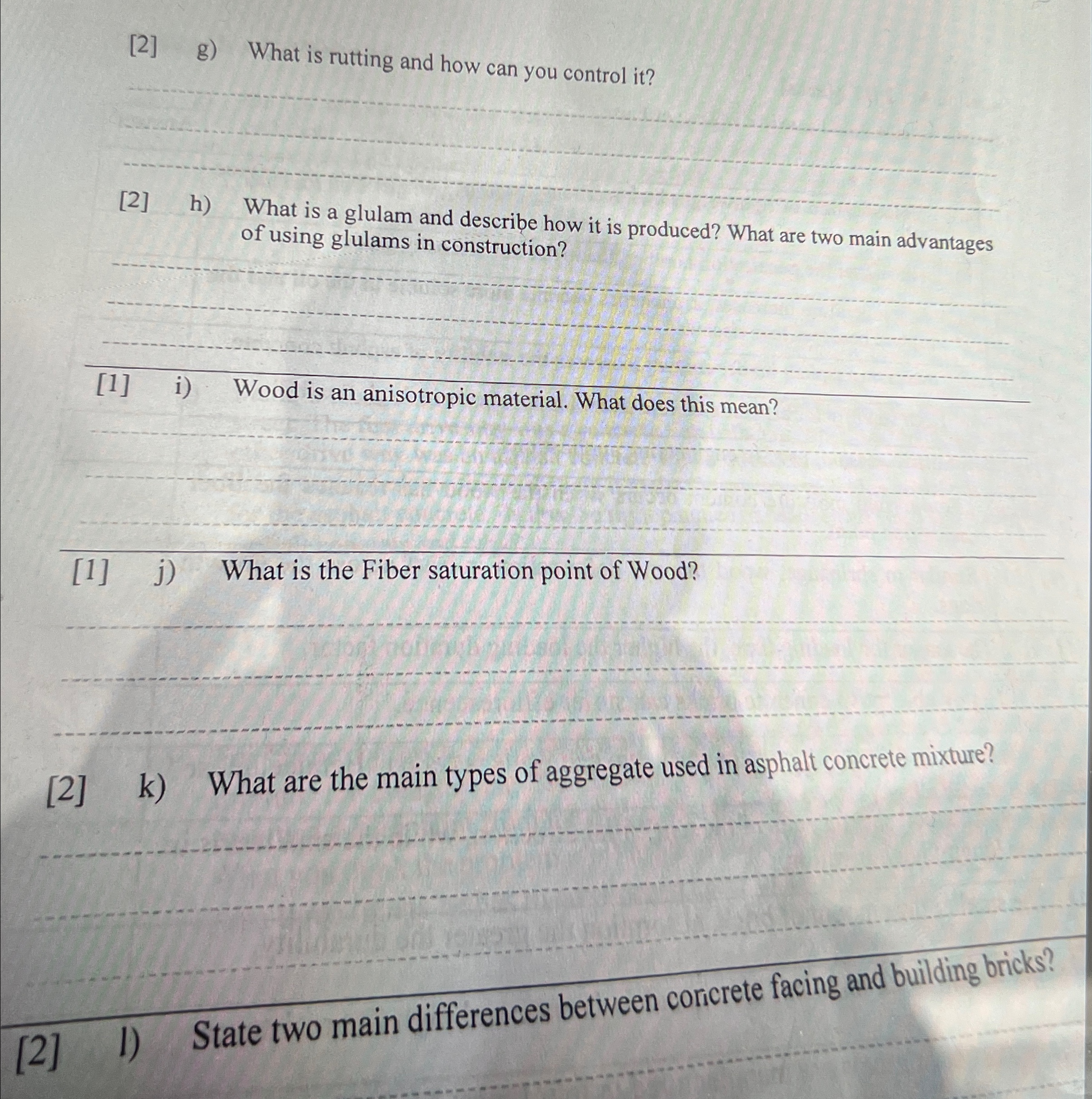 [ 2 ] g ) What is rutting and how can you control