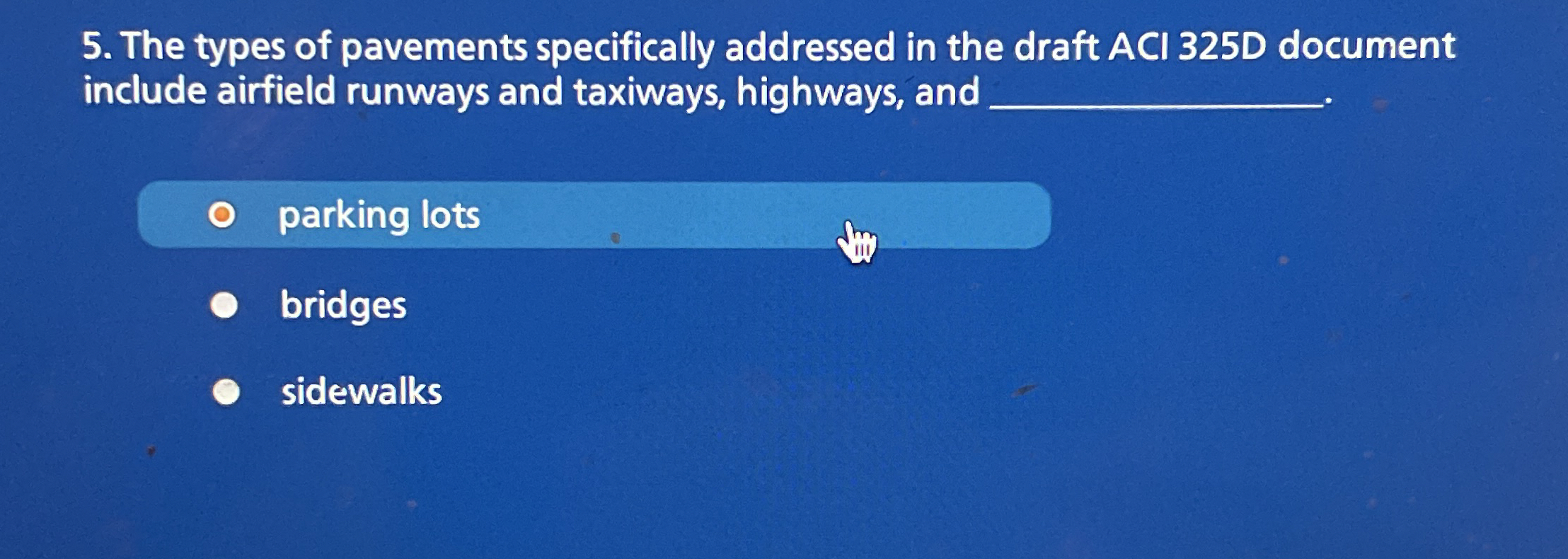 The types of pavements specifically addressed in