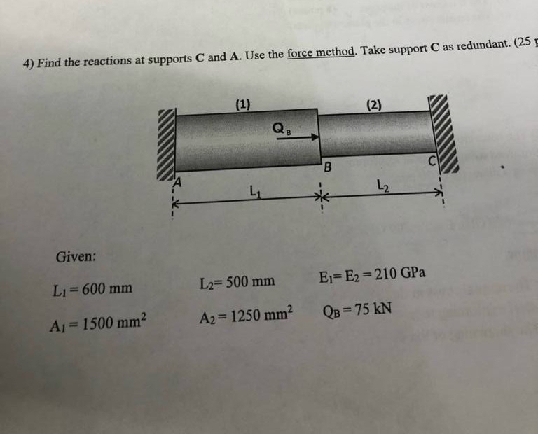 Find the reactions at supports C and A . Use the