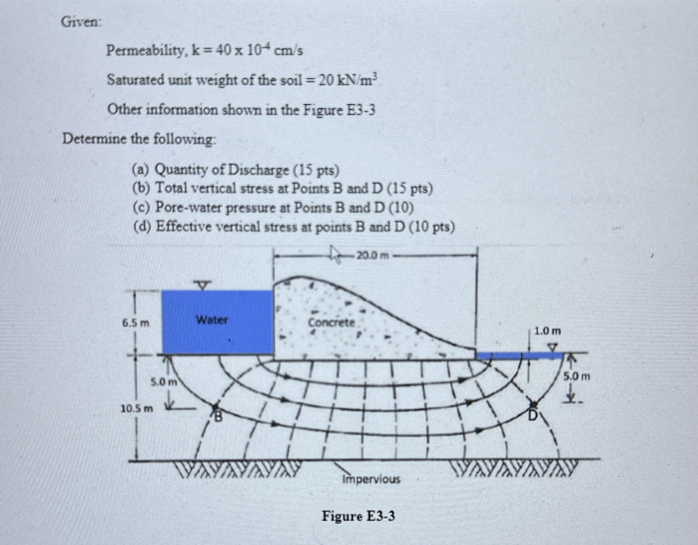 Given: Permeability, k = 4 0 1 0 - 4 c m s