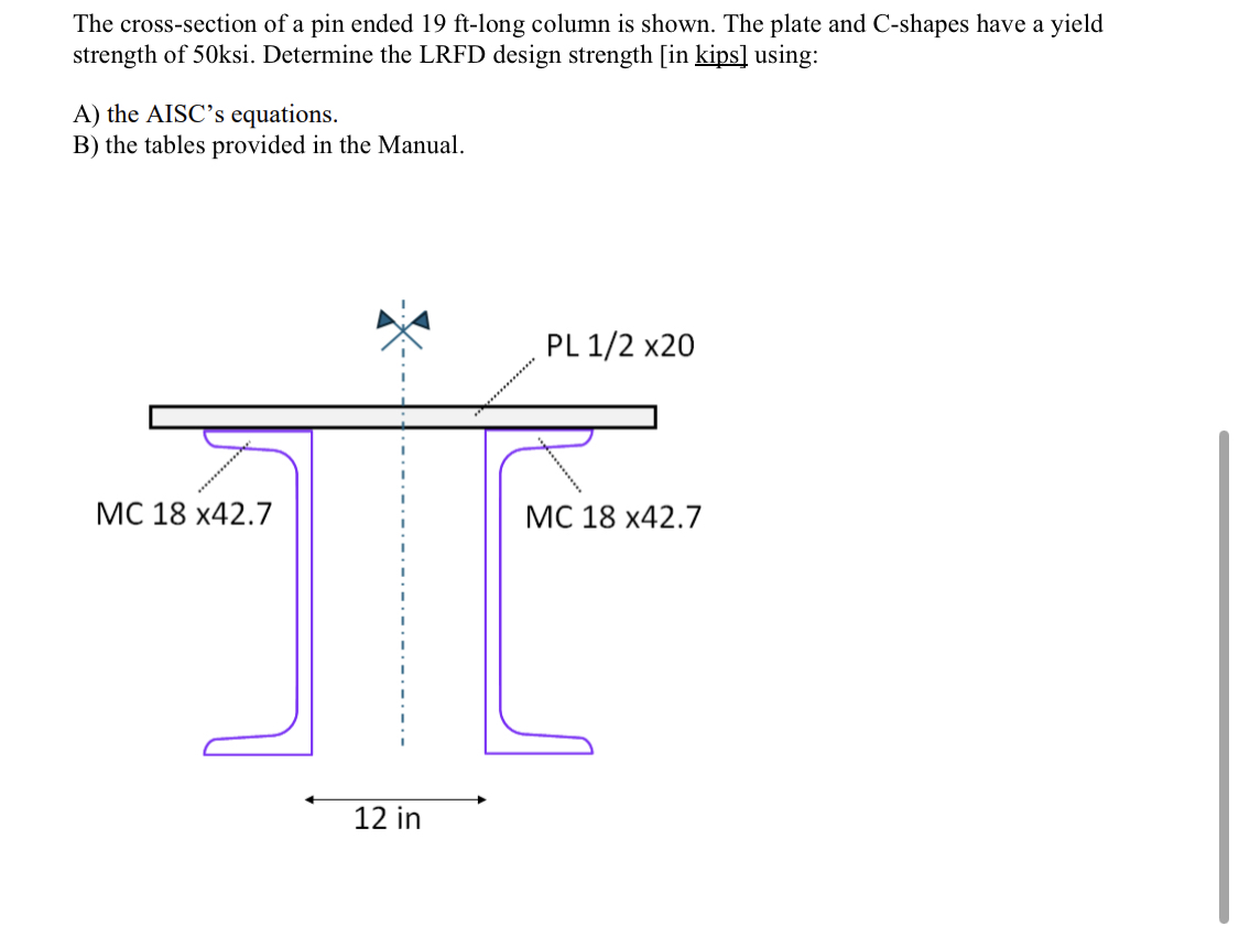 The cross - section of a pin ended 1 9 f t - long