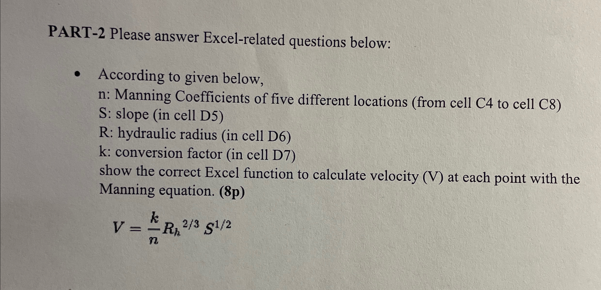 PART - 2 Please answer Excel - related questions
