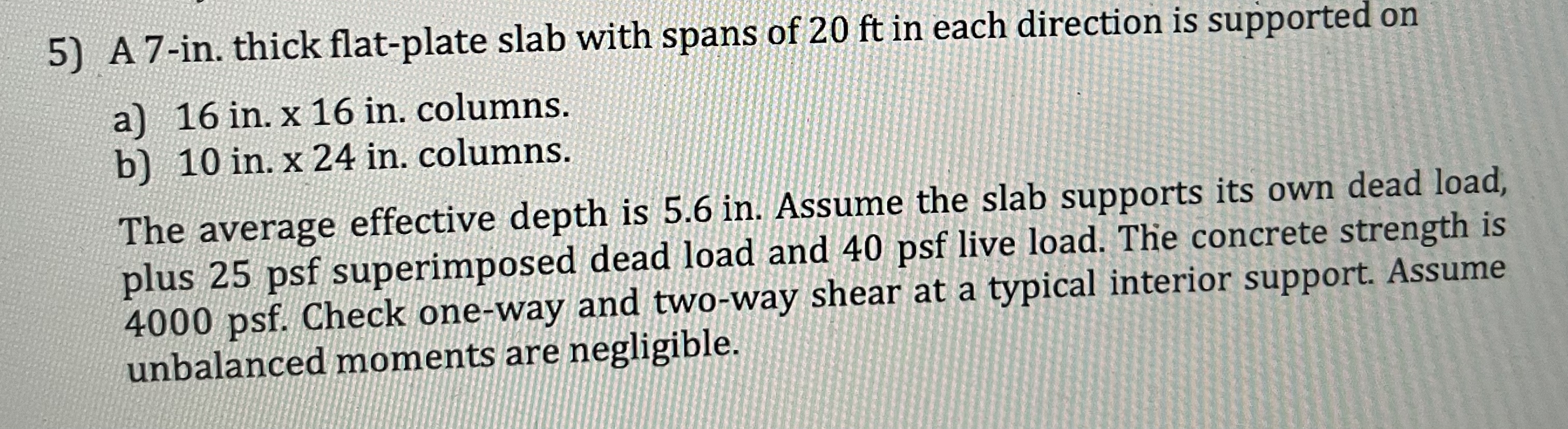 A 7 - in . thick flat - plate slab with spans of