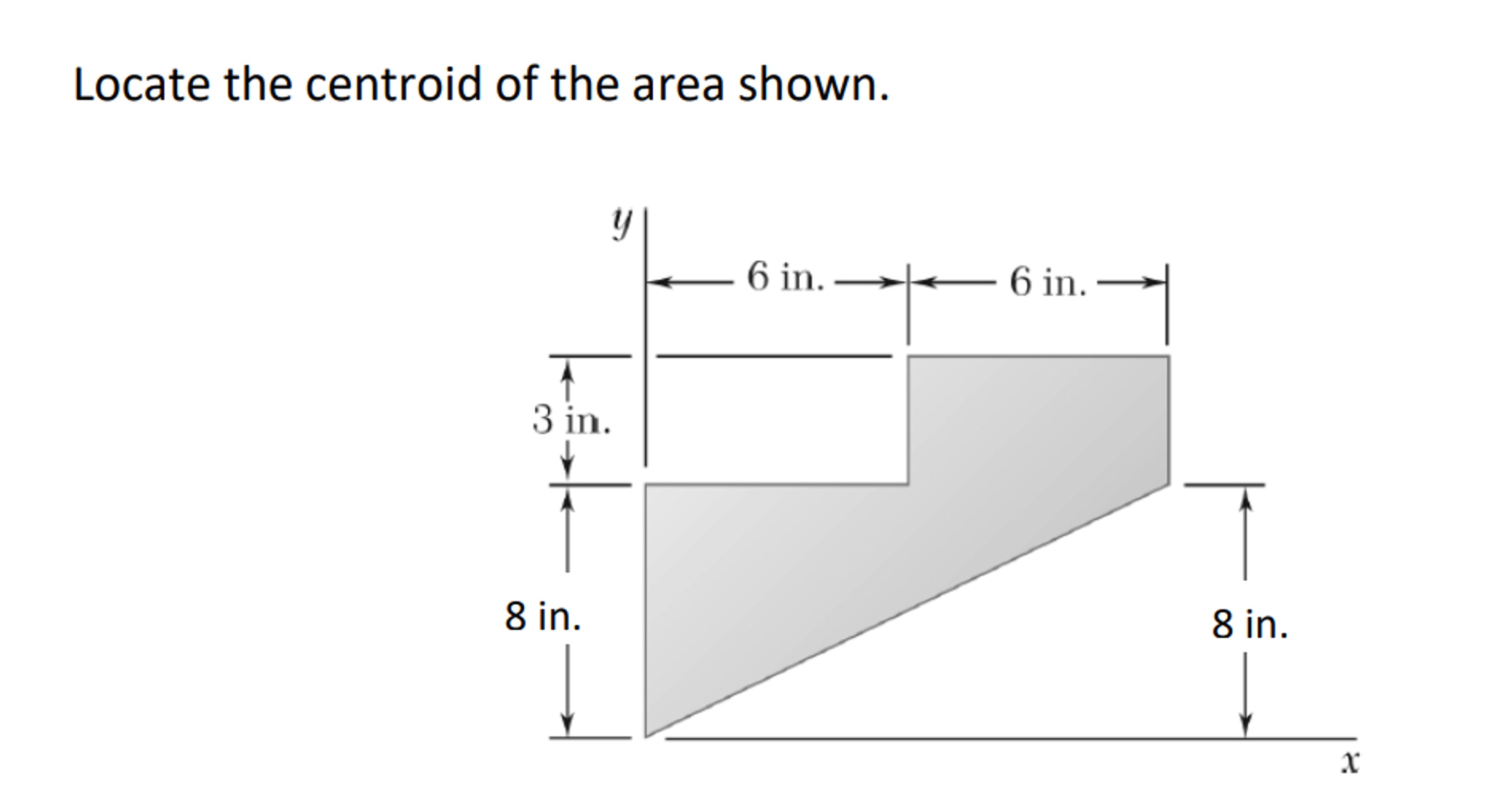 Locate the centroid of the area shown.
