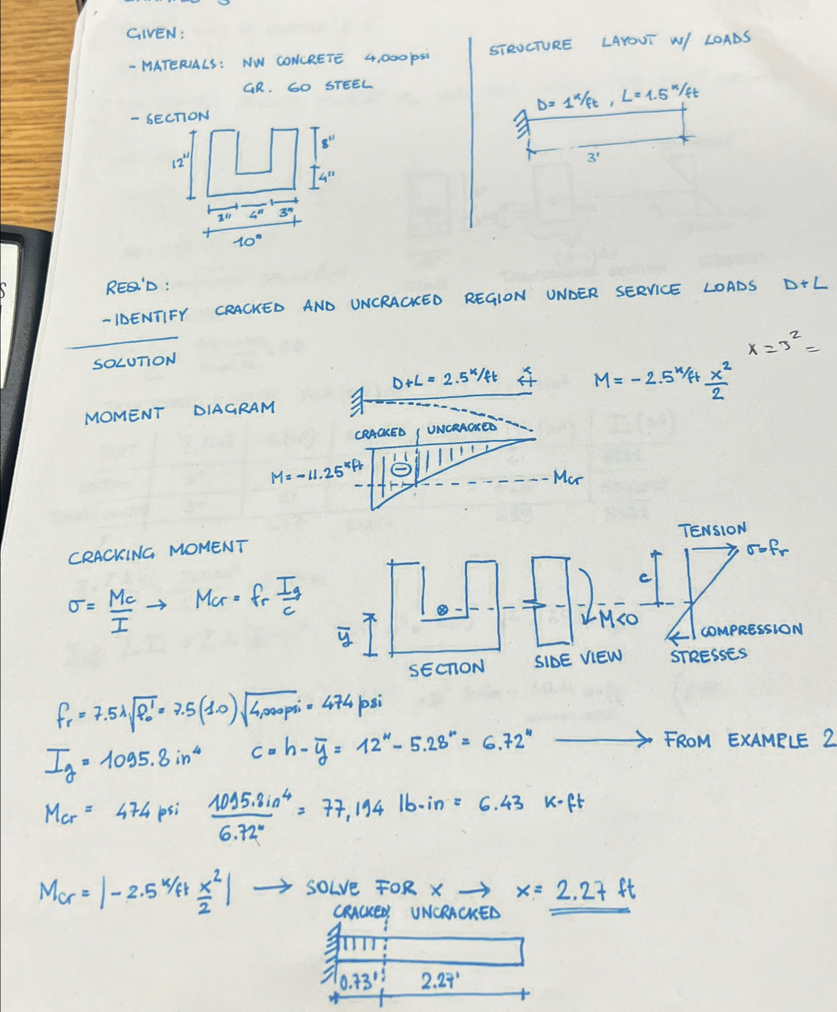 GIVEN: MATERIALS: NW CONCRETE 4 , 0 0 0 pSI GR .
