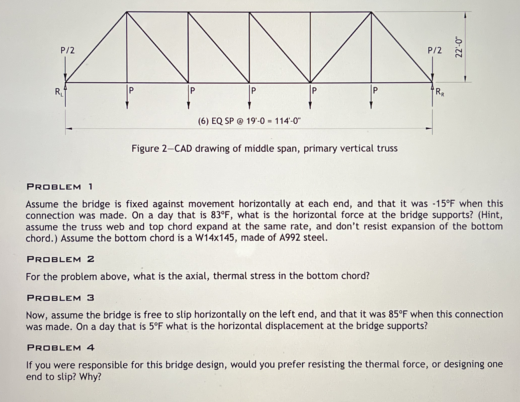 Figure 2 - CAD drawing of middle span, primary
