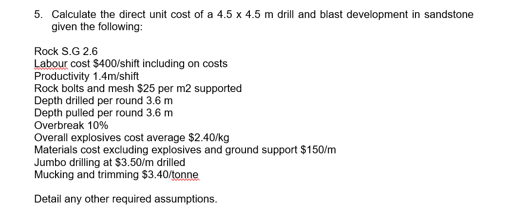 ( a ) Calculate the direct unit cost of a 5 . 0 5