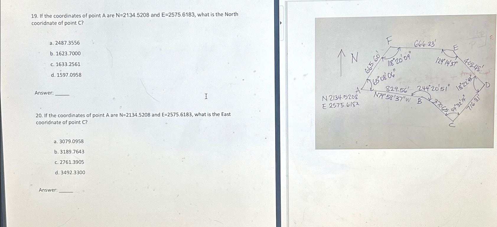 If the coordinates of point A are N = 2 1 3 4 . 5
