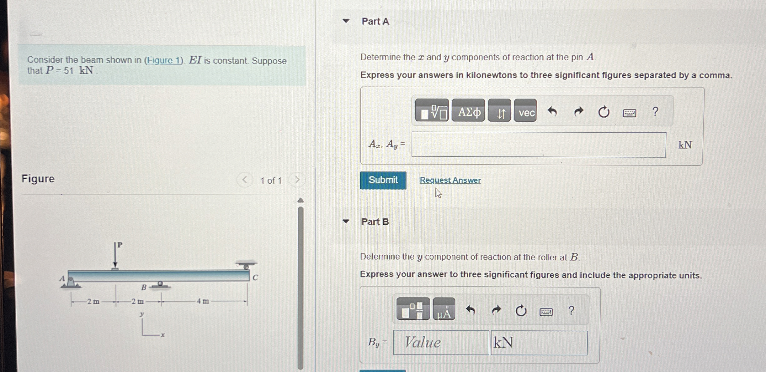 Part A Consider the beam shown in ( Figure 1 ) .