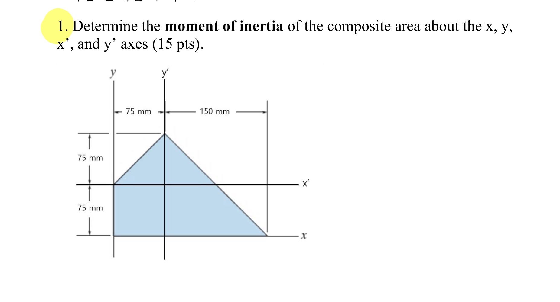 Determine the moment of inertia of the composite