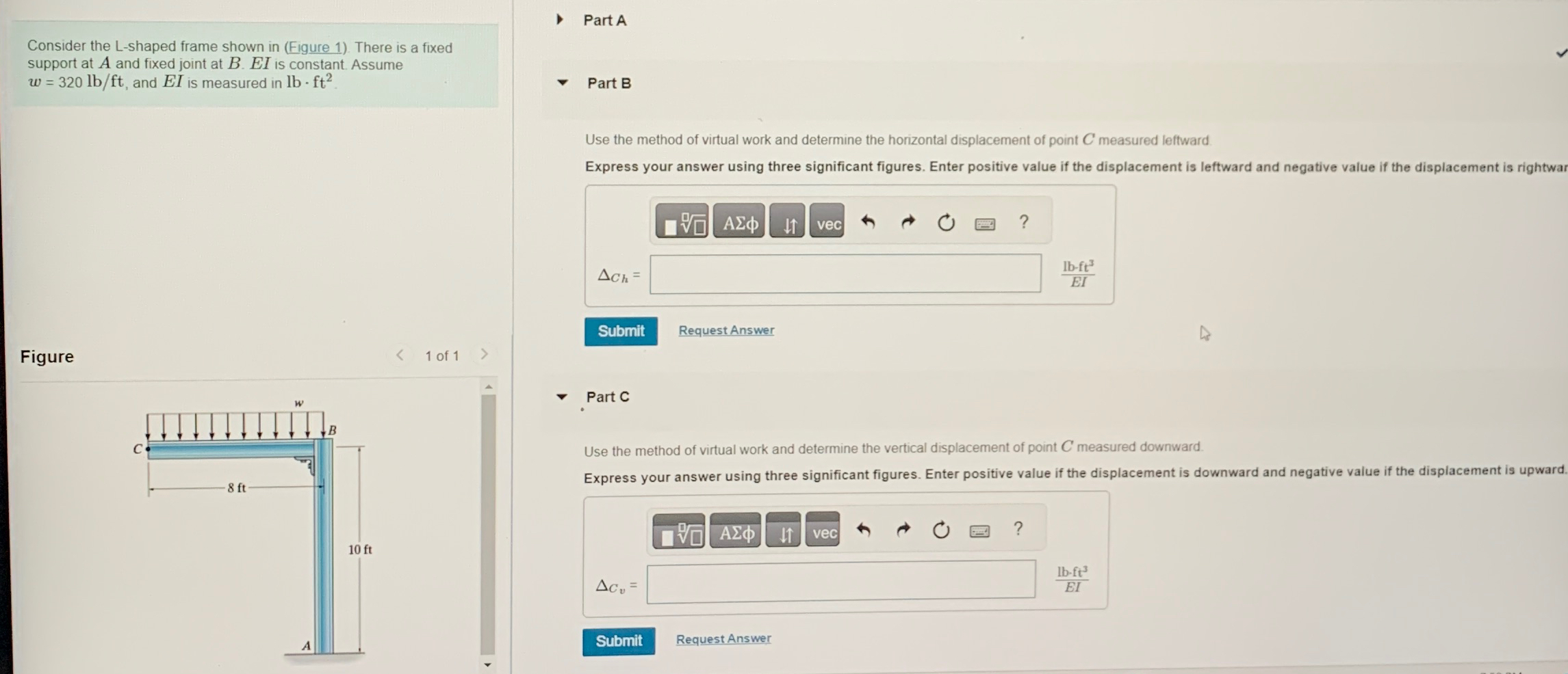 Consider the L - shaped frame shown in ( Figure 1