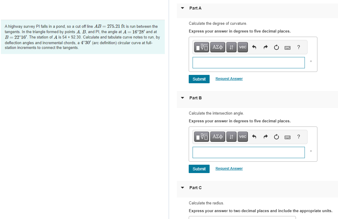 Part A A highway survey PI falls in a pond, so a