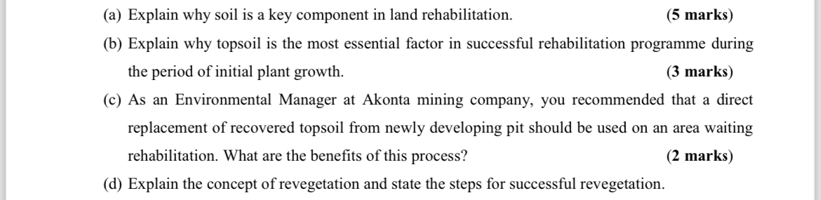QUESTION 1 ( 2 0 MARKS ) ( a ) Define land