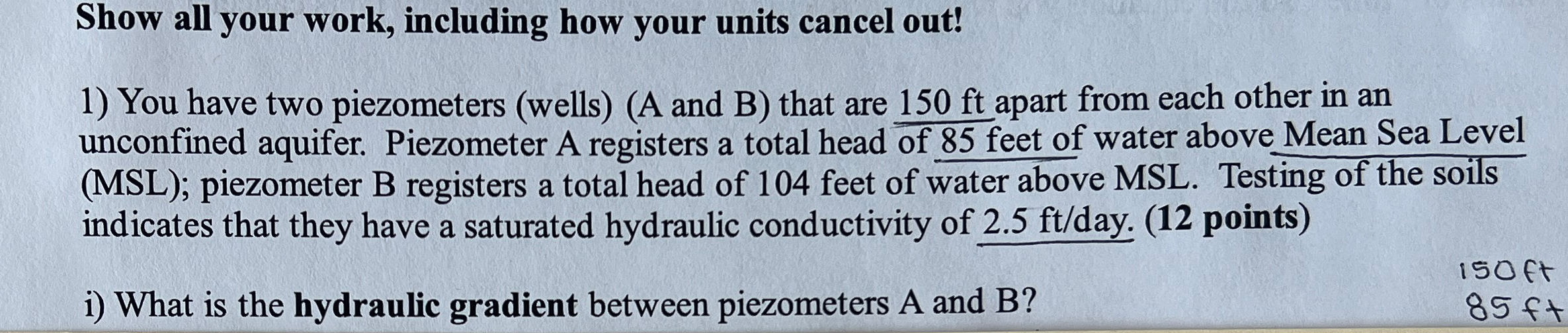 Show all your work, including how your units