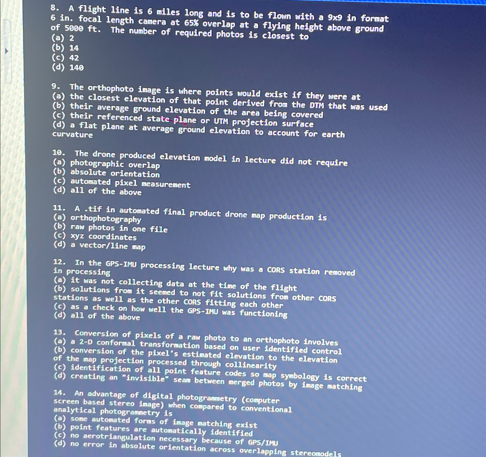 A flight line is 6 miles long and is to be flown