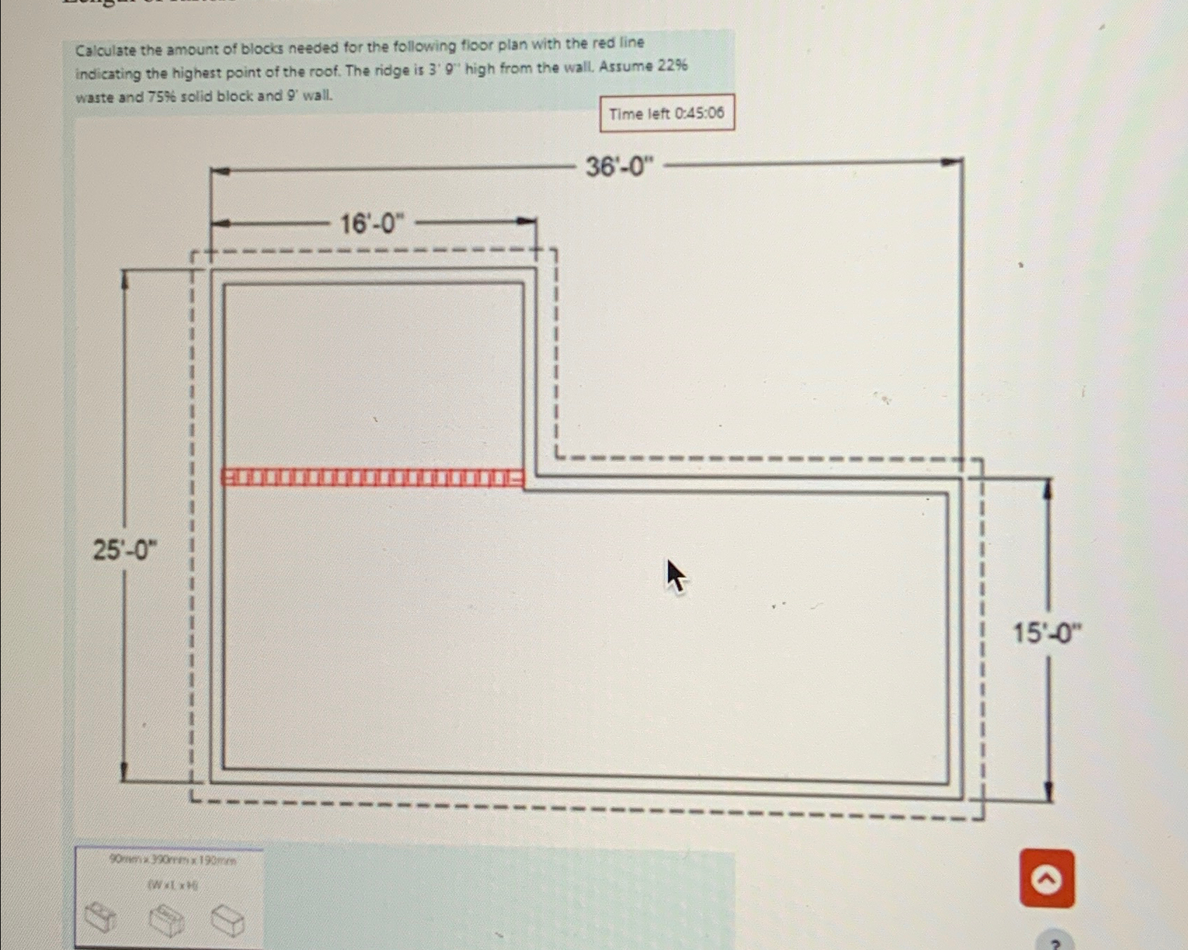 Calculate the amount of blocis needed for the