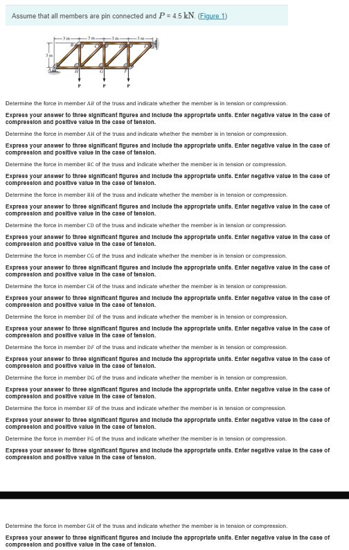 Assume that all members are pin connected and P =