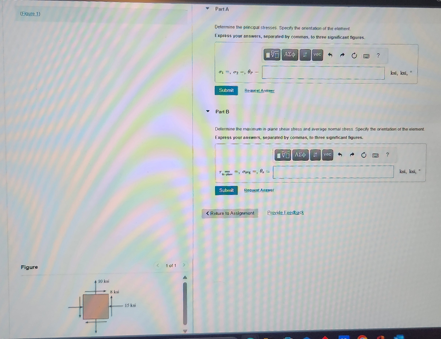( Figure 1 ) Part A Determine the principal