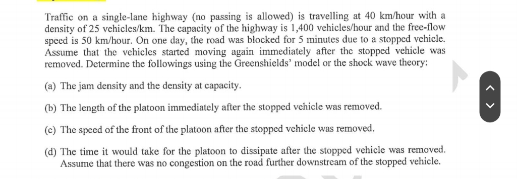 Traffic on a single - lane highway ( no passing
