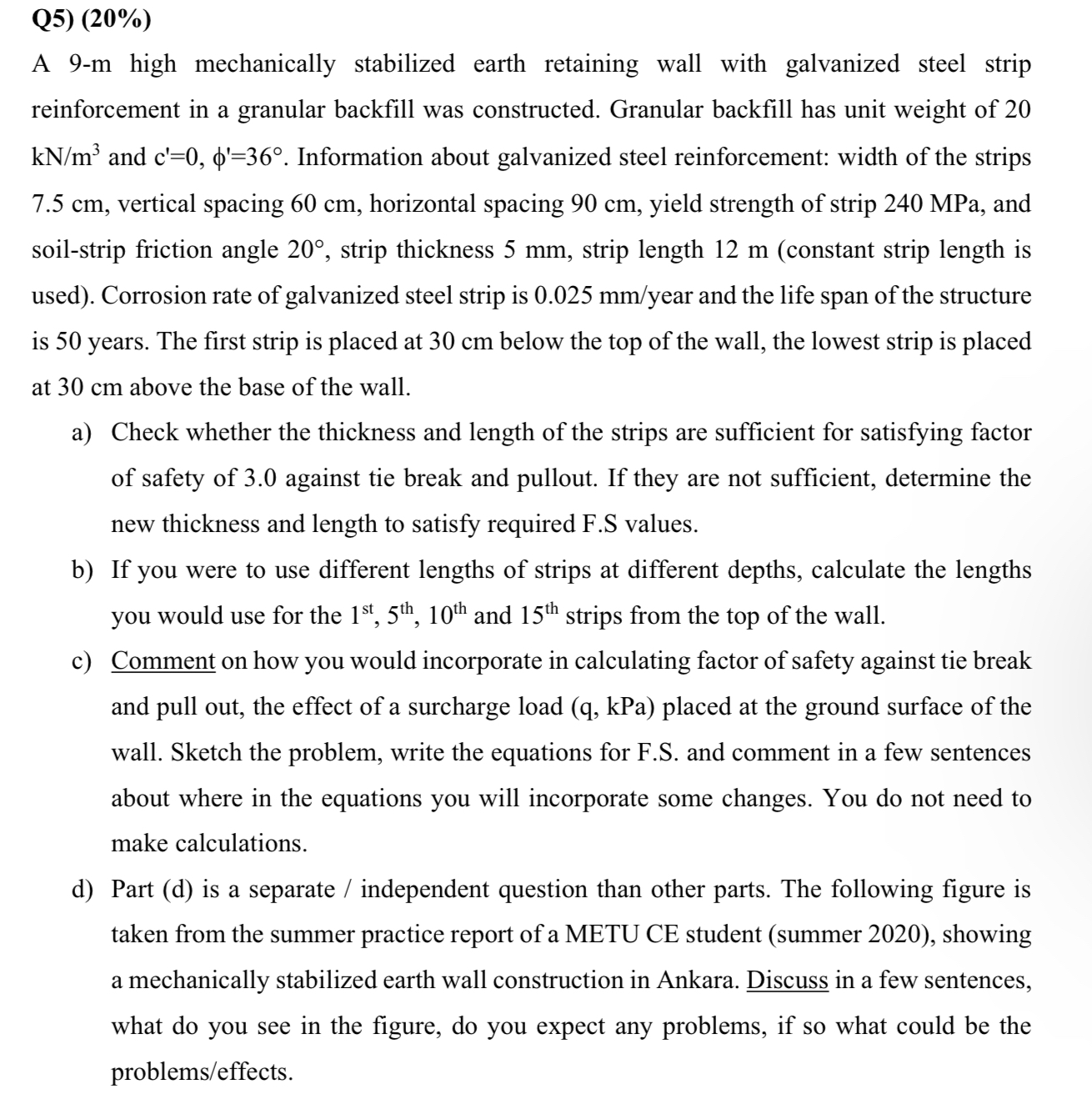 Q 5 ) ( 2 0 % ) A 9 - m high mechanically