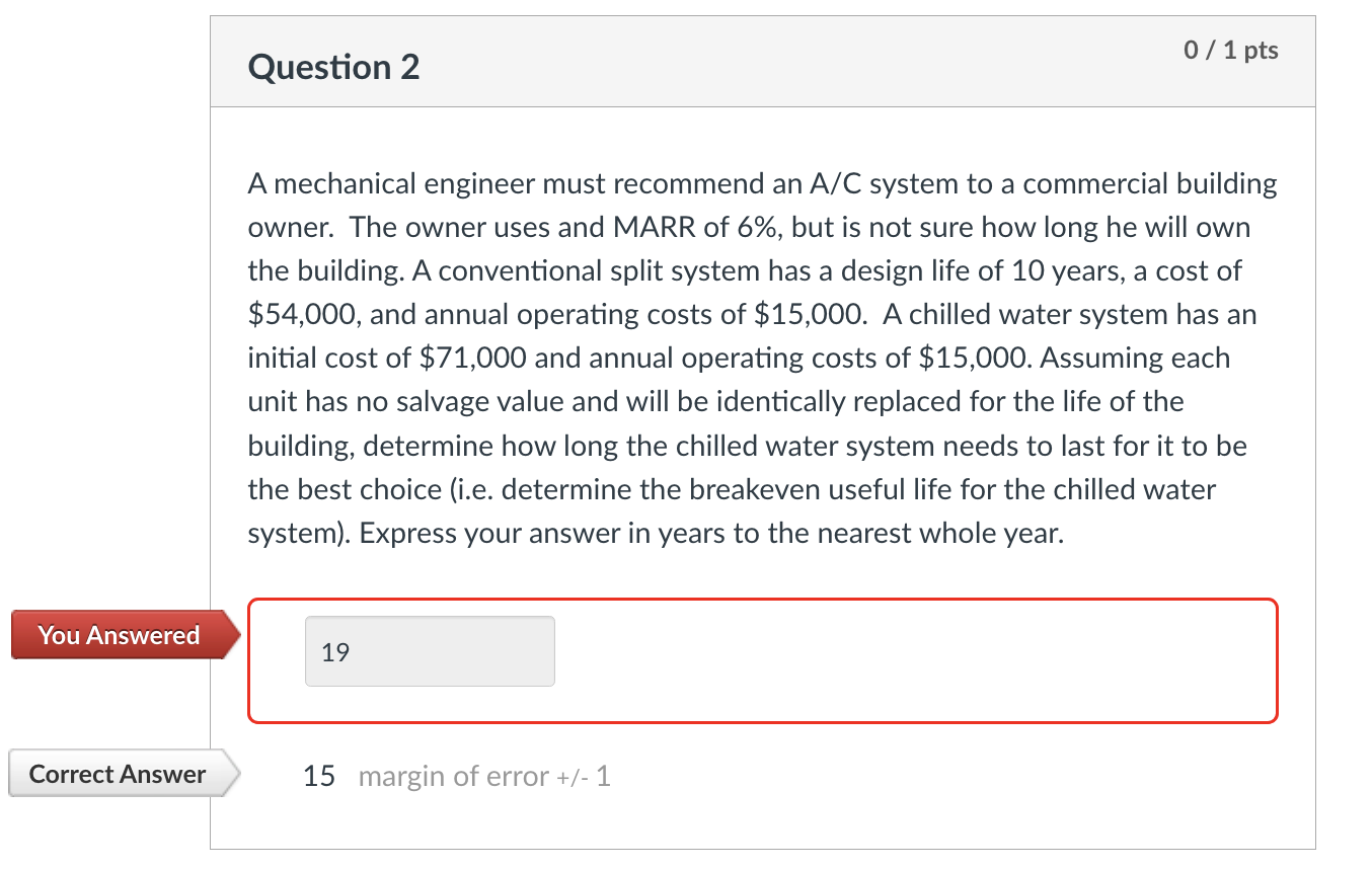 Question 2 A mechanical engineer must recommend