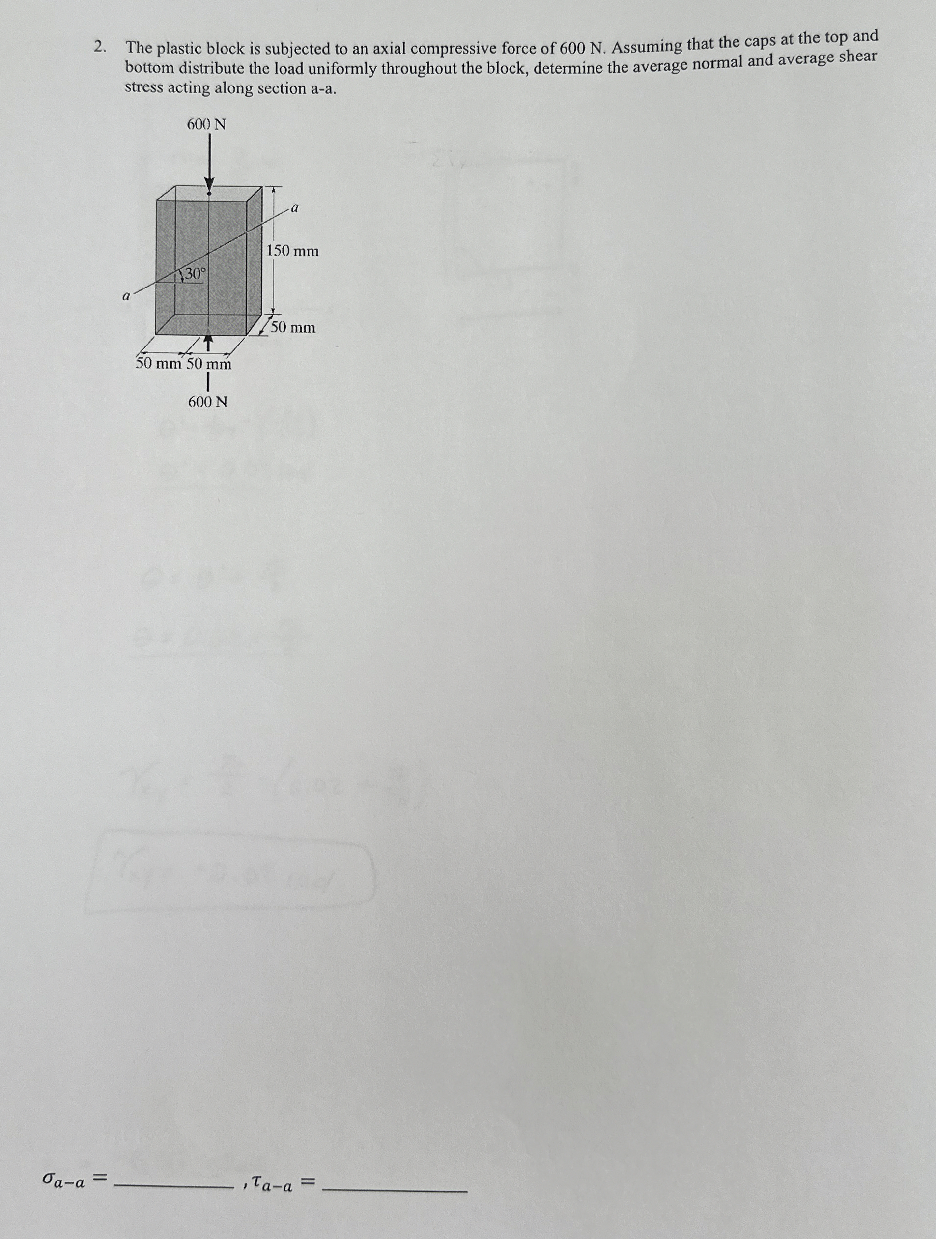 The plastic block is subjected to an axial