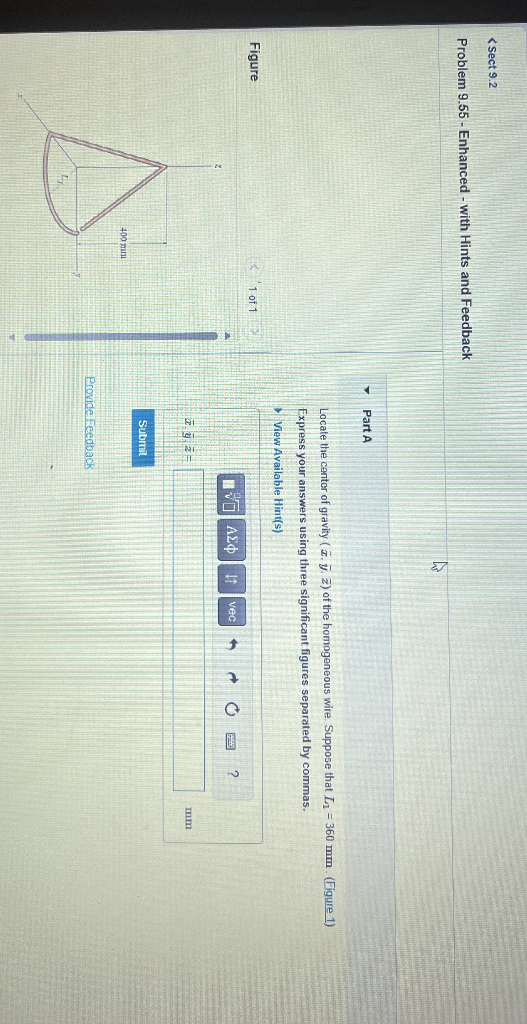 How to solve L 1 = 3 6 0 m m