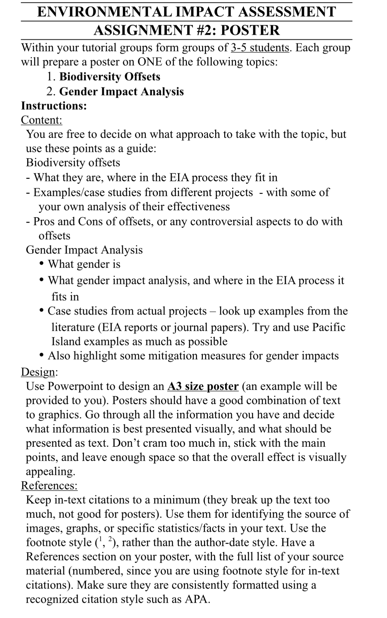 Gender Impact Analysis Instructions: Content: You