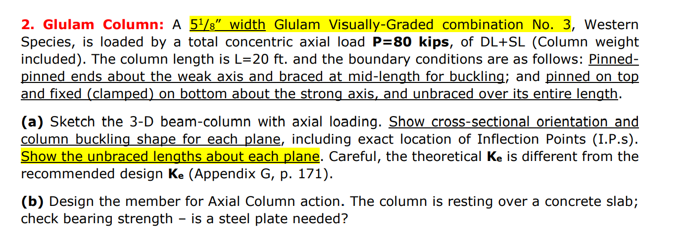 Glulam Column: A 5 1 8 ' ' width Glulam Visually