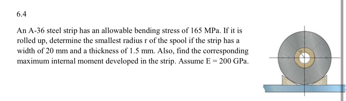 6 . 4 An A - 3 6 steel strip has an allowable