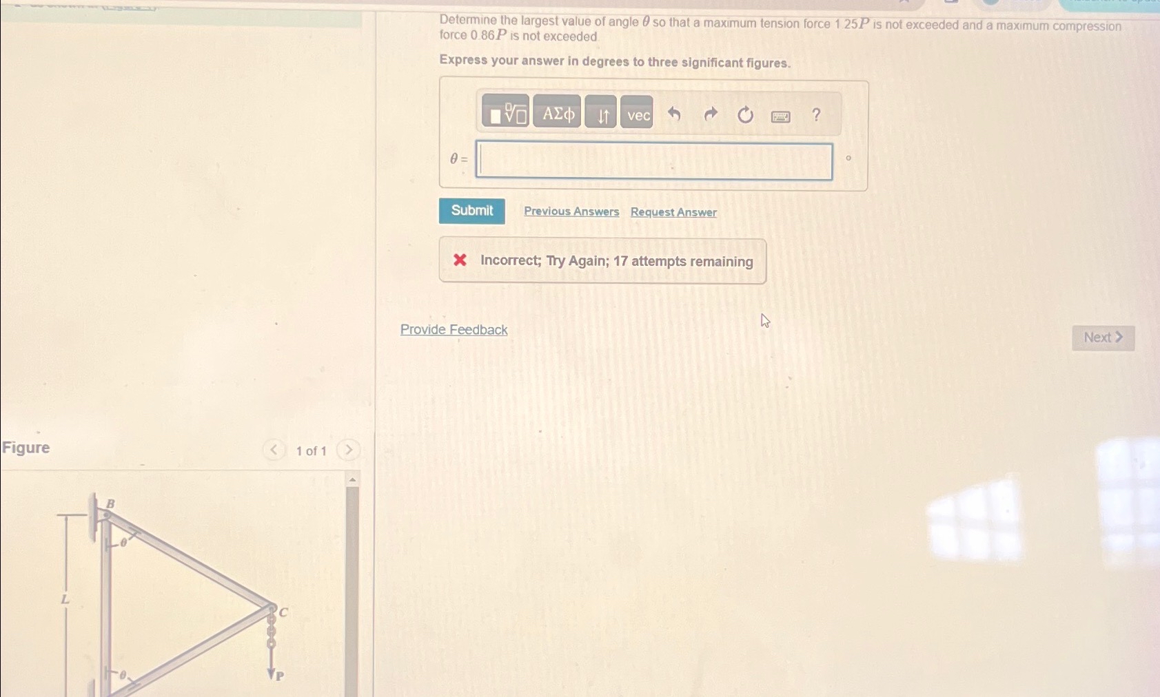 Determine the largest value of angle so that a
