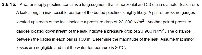 Applied Hydraulics # 3 . 5 . 1 5 . A water supply