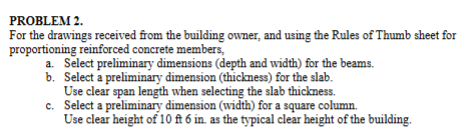 PROBLEM 2 . The depth of a continuous reinforced