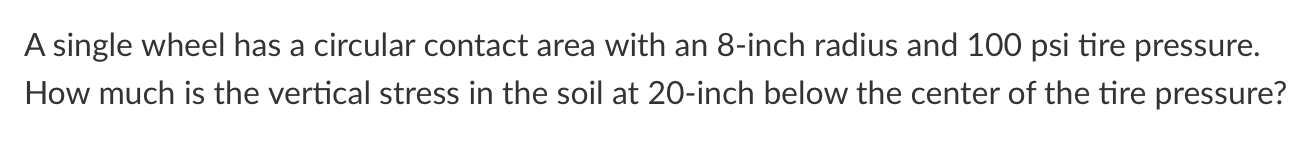 A single wheel has a circular contact area with