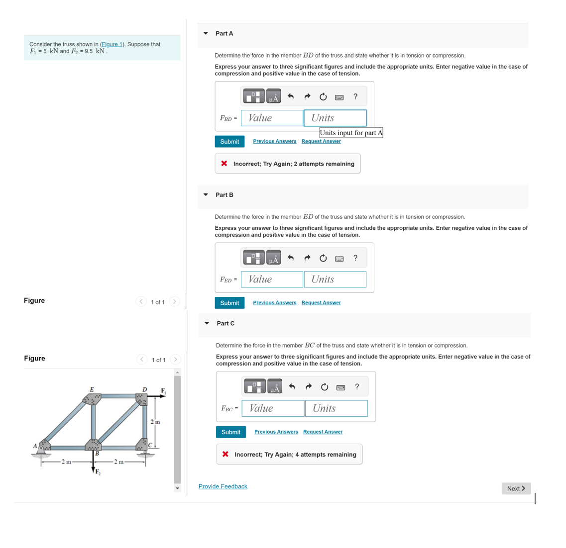 Consider the truss shown in ( Figure 1 ) .