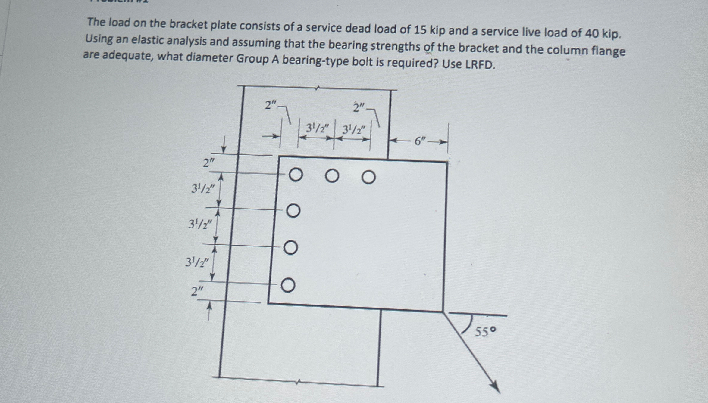 The load on the bracket plate consists of a