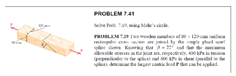 PROBLEM 7 . 4 1 Solve Prob. 7 . 1 9 , using
