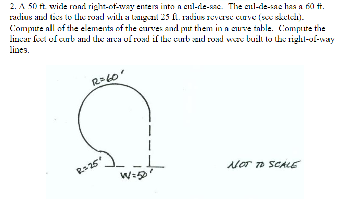 A 5 0 f t . wide road right - of - way enters